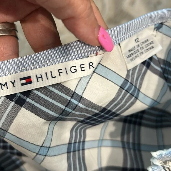 NWOT Tommy Hilfiger Long Preppy Plaid A-Line Skirt Size 12